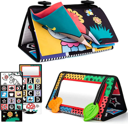 Black And White Baby Floor Mirror Tummy Time Sensory Baby Toys 6 12 months Toys For Babies Montessori Development Crawl Toys