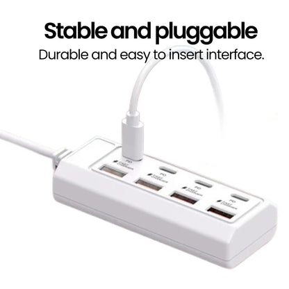 8 in 1 USB Electrical Socket 25W Fast Charging Power Outlet Adapter Docking Stations USB Splitter Converter USB Extension Socket