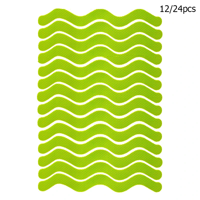 12/24Pcs S Shaped Self-Adhesive Anti Slip Strips Waterproof Safety Strips Shower Stickers Non Slip Tape For Bathtub Stairs Floor