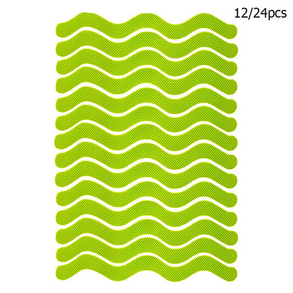 12/24Pcs S Shaped Self-Adhesive Anti Slip Strips Waterproof Safety Strips Shower Stickers Non Slip Tape For Bathtub Stairs Floor