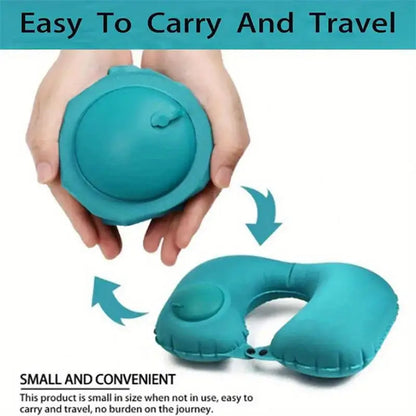 Inflatable Portable Neck Pillow That Can Be Stored And Self Filled Suitable For Outdoor Travel Business Trips U-shaped Pillow