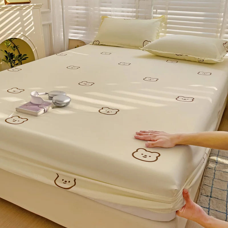 Bed Sheets Cute Animals Fitted Sheet Non Slip 침대패드 Bedspread With Elastic Band Mattress Cover (no Pillowcase) Double Bed Sheets