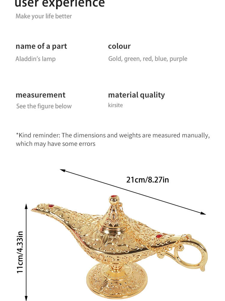 Aladdin Lamp Decorative Ornament Large European Retro Home Decoration Metal Decoration Crafts Holiday Gift