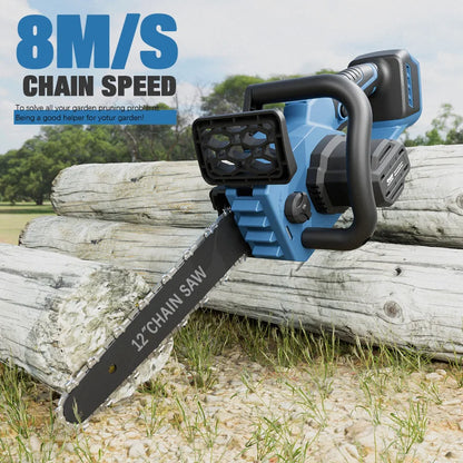 Electric Goddess 12inch Brushless Electric Chainsaw Cordless Portable Electric Saw Woodworking Tool For Makita 18V Battery Pin