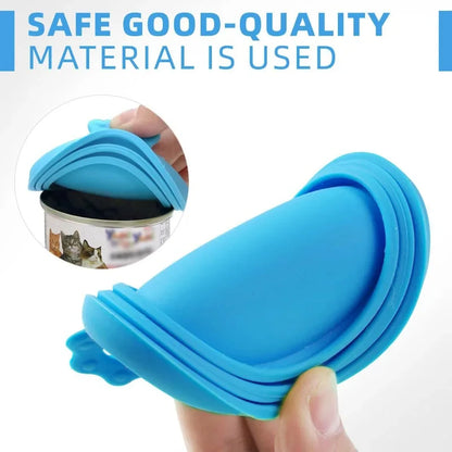 Reusable Pet Food Can Cover and Spoon Portable Dogs Cat Storage Tin Cap Lid Seal Cover Health Pet Supplies Pet Silicone Lids Can