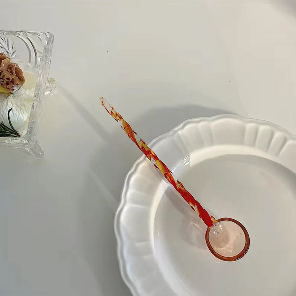 Crystal Spoon Glass Tea Spoon Creative Coffee Spoon Dessert Cake Spoon Tableware Milk Coffee Stirring Spoon Kitchen Dinnerware