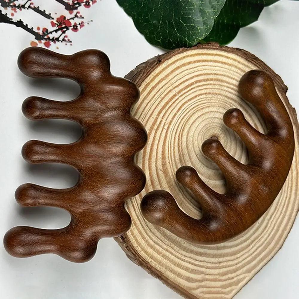 Scalp Relax Meridian Massage Comb Anti-static Blood Circulation Sandalwood Hair Comb Smooth Hair Comfortable Head Massage Comb