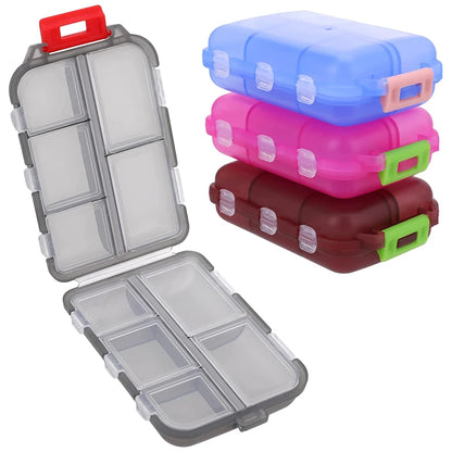 1Pcs Travel Pill Organizer, 10 Grid Compartments Pocket Pharmacy, Portable Mini Daily Weekly 7 Day Medication Organizer