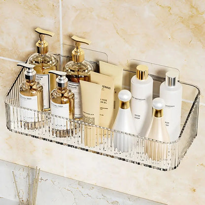 1Pcs Toilet Accessories Bathroom Shelves Corner Wall Mounted Kitchen Storage Holder Plastic No Hole Required