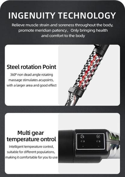 Relaxed Red Light Heated Massage Device 36W Roll Massager 360 Rotating Inner Ball Roller For Whole Body Anti Cellulite