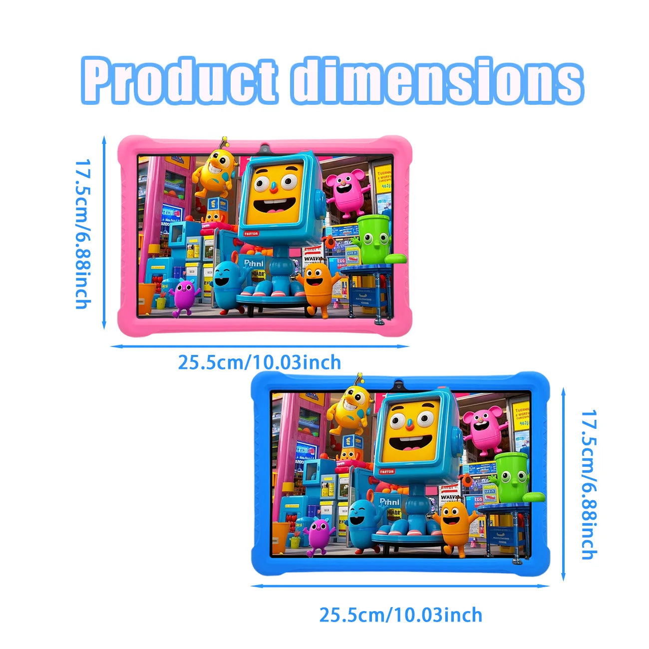 Cartoon Pattern Kids Tablet 10.1 Inch Android Learning Education Games Tablets, with Parent Control , Children's Gifts