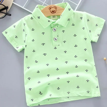 2025 Summer Baby Boys Shirts Short Sleeve Lapel Clothes for Girls Cotton Breathable Kids Tops Outwear 12M-5Y