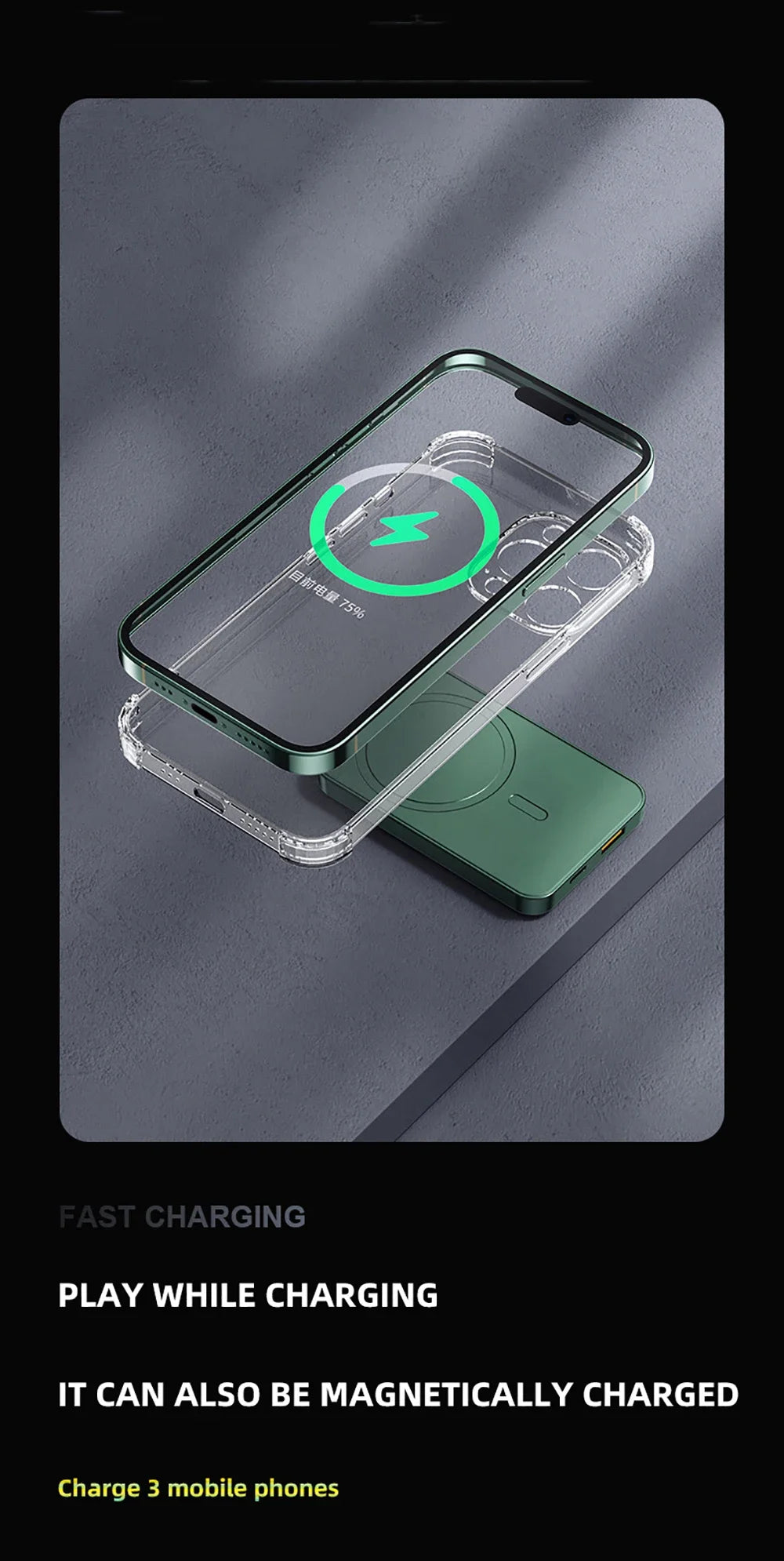 22.5W Magnetic Power Bank Wireless Fast Charging Portable Charger External Auxiliary Spare Battery for IPhone Magsafe Powerbank