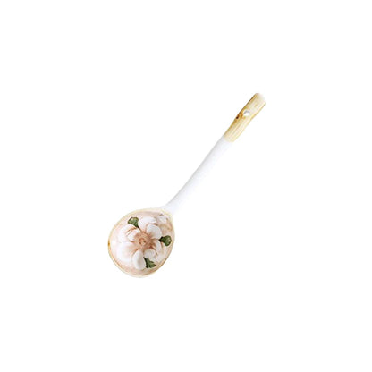Ceramic Soup Spoon Cereal Spoon Cute Household Tableware Painted Coffee Spoon Jam Spoon Gift Dessert Scoop Kitchenware
