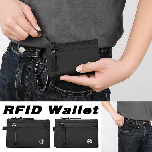 RFID Blocking Anti-Theft Slim Wallet - Compact Card Holder & Coin Purse for Men Women, Travel Essentials, NFC Protection