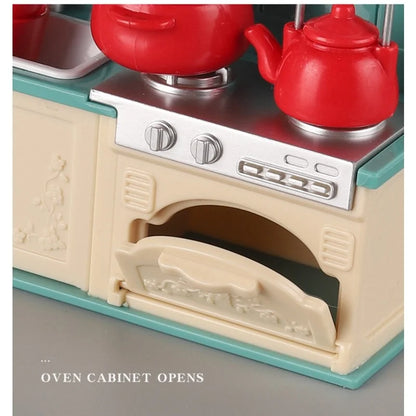 Dollhouse Furniture Set Doll house Bathroom/Kitchen/Fridge/Washing Machine Laundry Kids Doll House Miniature Pretend Play Toys