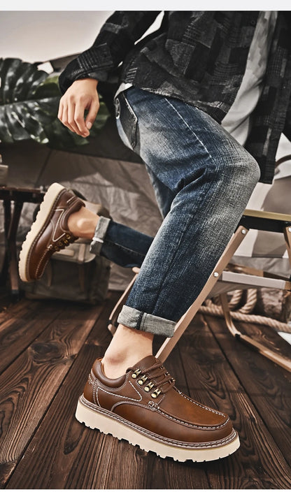 Outdoor Hiking Shoes Men Sneakers Summer Slip on Casual Men Shoes Breathable Suede Leather Shoe Anti-skid Walking Shoes Footwear