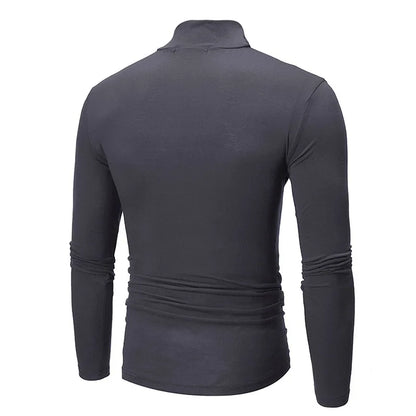 Thermal Underwear Tops Men Spring Clothes Thermal Shirt Autumn Men's Winter Tights High Neck Thin Slim Fit Long Sleeve T-shirt