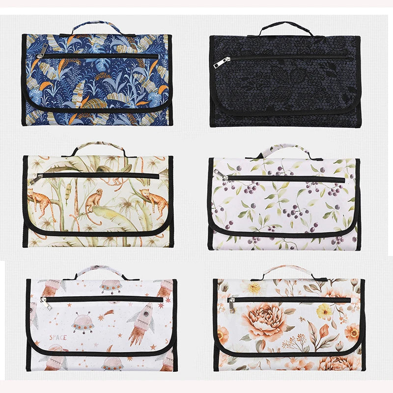 Waterproof Baby Changing Pad For Baby Girls Folding Portable Newborn Travel Diaper Mat With Wipes Pocket Baby Showers Gift