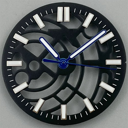 NH70 NH72 29mm black white green blue Hollowing Out Watch Dial and Hand Set green luminous Fit  NH70 NH72  Movt