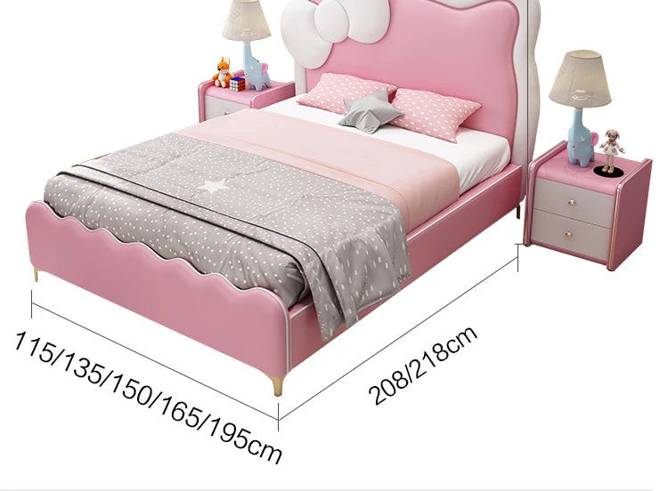 150X200cm Modern Childrens cartoon girl princ ess bed pink queen size bed frame full  double bed complete bedroom furniture