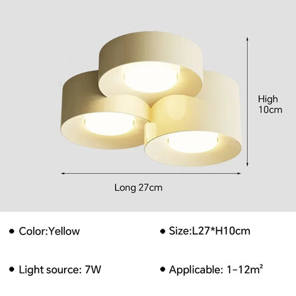LED Ceiling Mounted Lights for Living Room Bedroom Hallway Corridor Modern Nordic Cylinder Minimalism Indoor Home Decoration