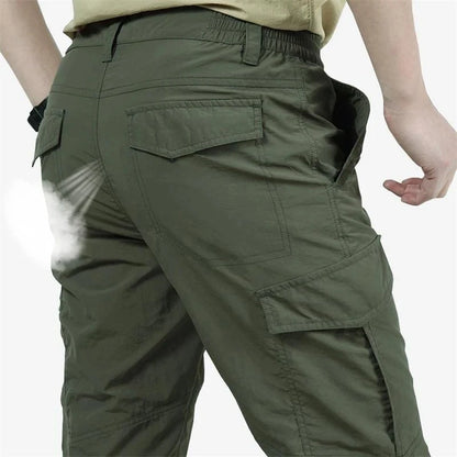 2024 Outdoor Waterproof Tactical Cargo Pants Multi-pocket Men Breathable Casual Long Trousers Male Quick Dry Cargo Pants