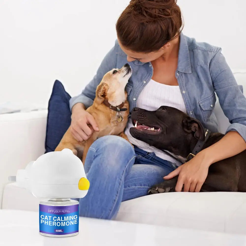 Pet Pheromones Calming Diffuser 30-Day Refill Calming Spray for Cat Dog Calm Relaxing Pets Pheromone Plug-In Relaxants Start Kit