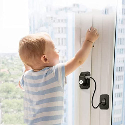 Child Safety Lock Cabinet Refrigerator Door Lock Stainless Steel Cable Protection Children Baby Window Lock Strong Fixation New