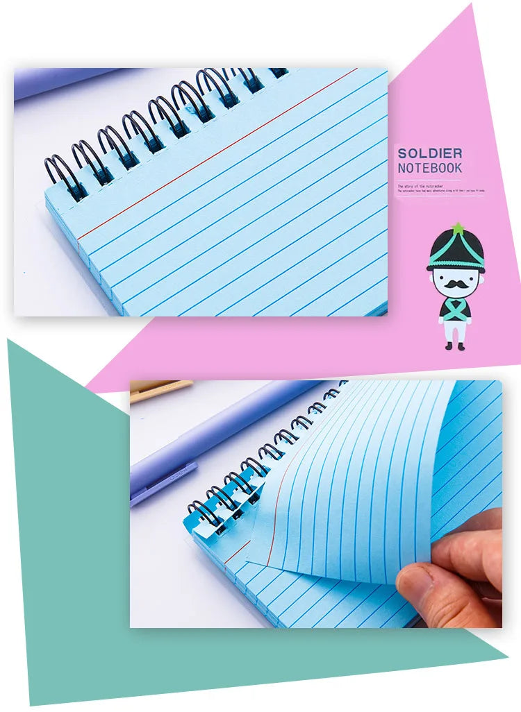 Simple Lined Spiral Notebook With Colorful Pages,Tearable Binding,Office Supplies Journal Diary Stationery Back To School