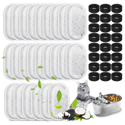 48 Pack Cat Water Fountain Filters,Cat Fountain Replacement Filters for Adjustable Water Flow Pet Water Fountain
