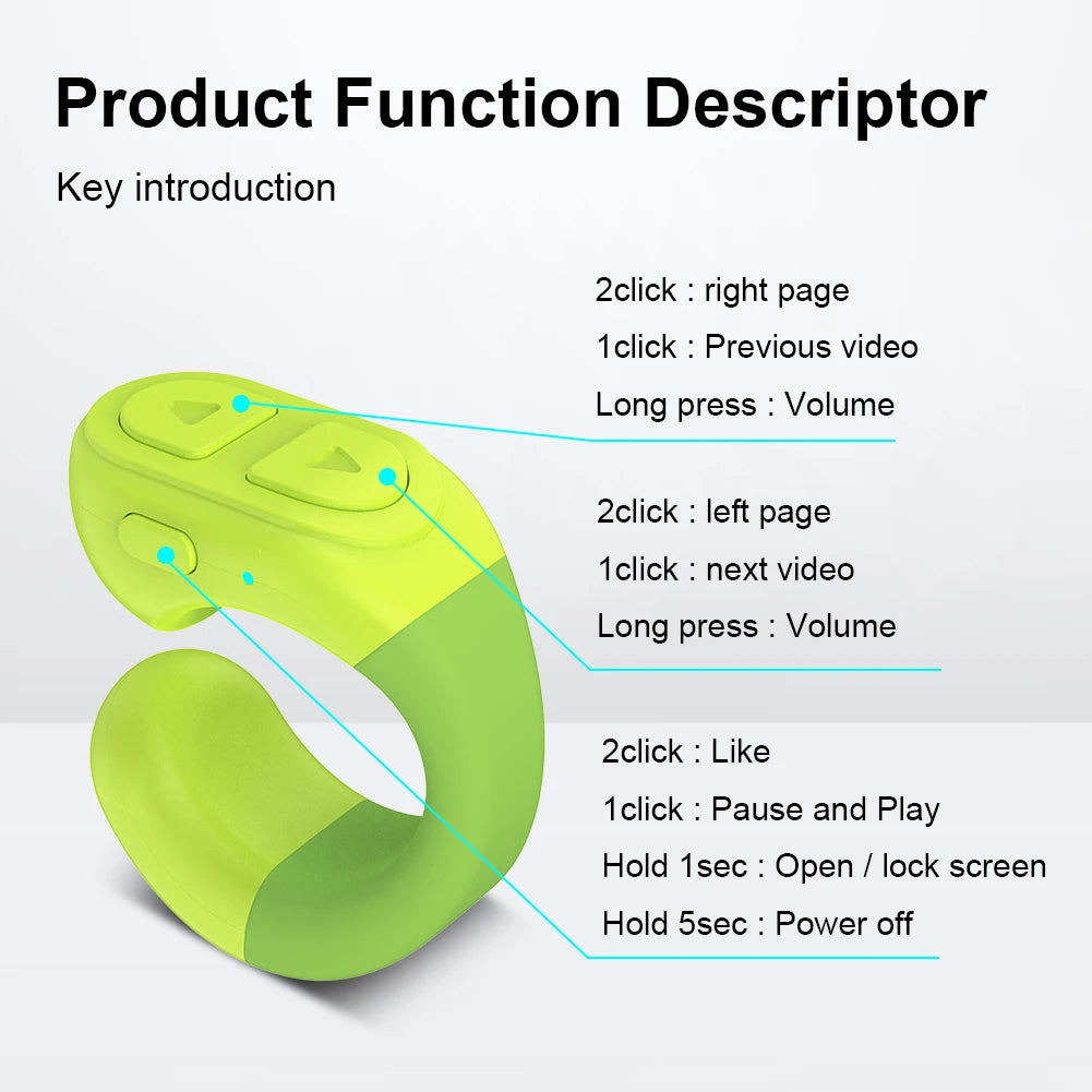 TikTok Scrolling Ring Camera Remote Wireless Charging Case for iPhone iPad Android Phones Easy Video Recording