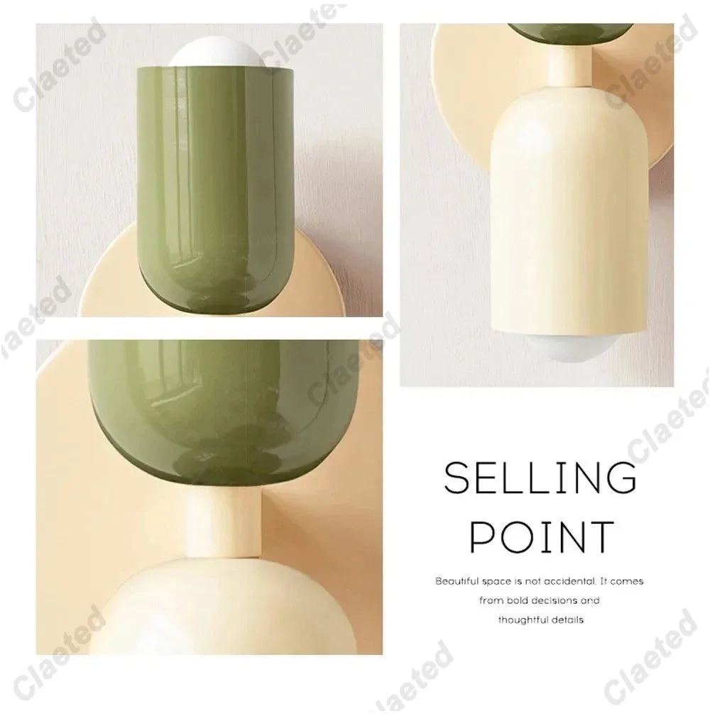 LED Wall Lamp Modern Simple Cream Double Head Light for Living Room Bedroom Besides Study Interior Decoration Fixture