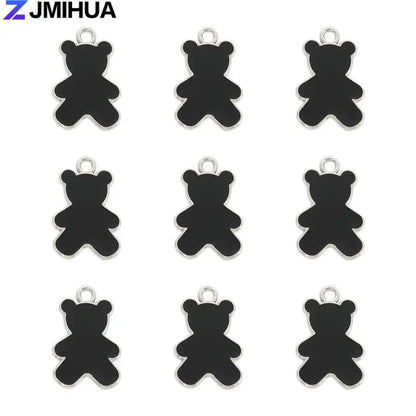 15pcs Enamel Charms Cute Bear Pendants Charms For Jewelry Making Supplies DIY Handmade Earrings Bracelets Findings Accessories