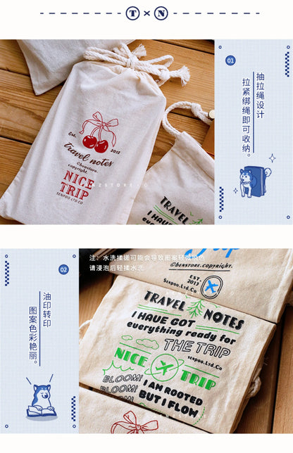 Fromthenon A6 A7 Loose Leaf Notebook Storage Bags Traveler Notebook Journal Storage Bag Planner Drawstring Stationery Supplies