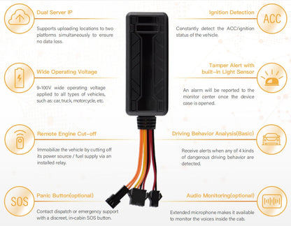 GPS Tracker Vehicle GPS Tracking Device for Car Motorcycle Mini GPS GSM ACC Alerts with Free Real Time Tracking APP with Relay