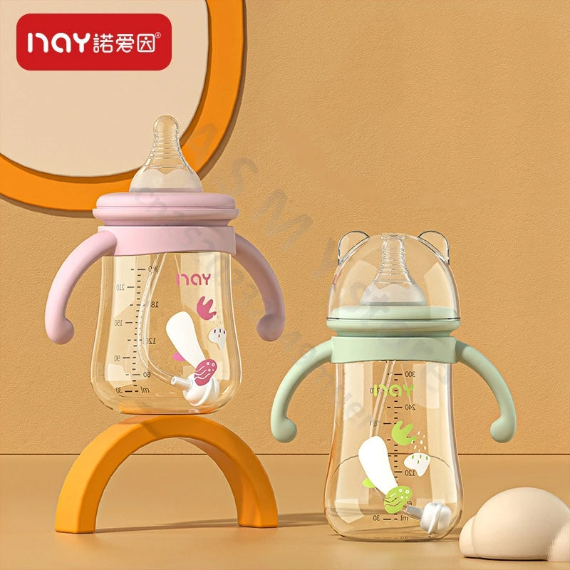Newborn bottle/Big baby bottle/Handle anti bloating and anti falling baby bottle/Used by babies over 6 months old
