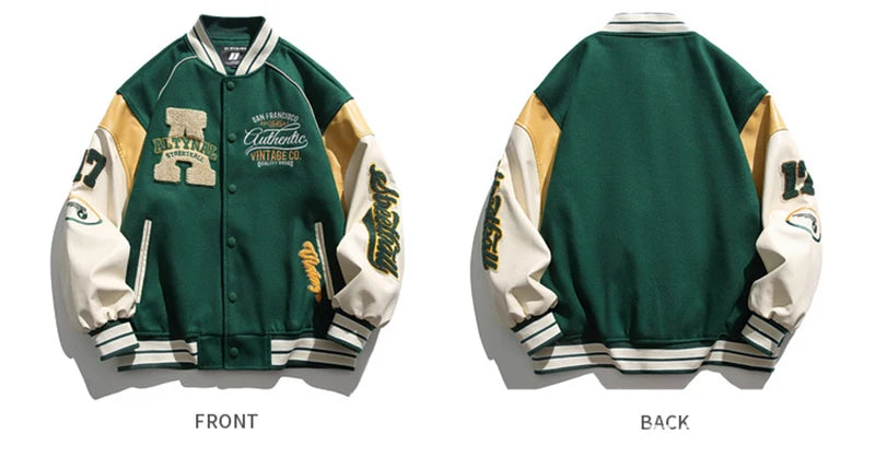 2024 Men's Baseball Jacket Casual Splicing Embroidery Baseball Uniform Autumn Outdoor Jacket Anti-Wind Casual Coat Mens Clothes