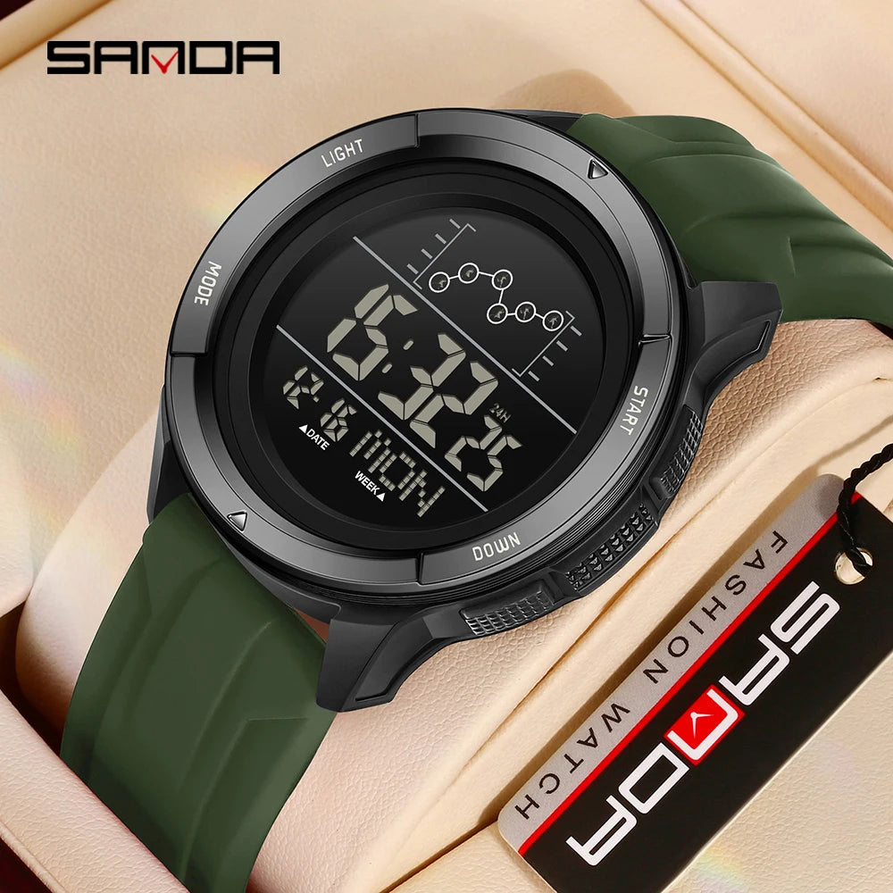 SANDA 2198 Single Monitor Male Student Electronic Watch Multifunctional Waterproof sports Student Electronic Watch 2025
