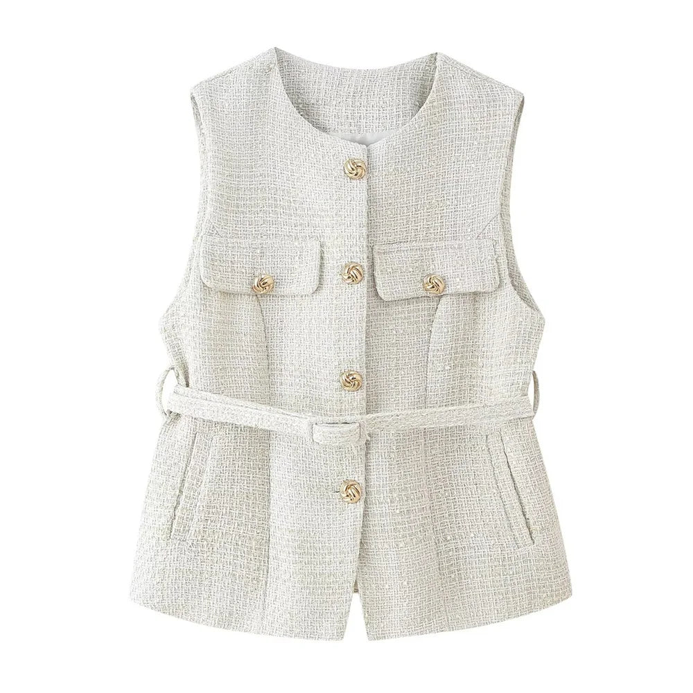 2025 New Women's Clothing European and American Style Fashion Design Sense Small Fragrant Style Decoration Texture Vest