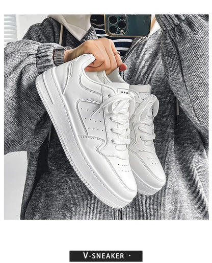 2024 Brand Leather men's Sneakers White Platform Woman Sports Sneakers Female Vulcanized Shoes Sneakers Casual Ladies Trainers