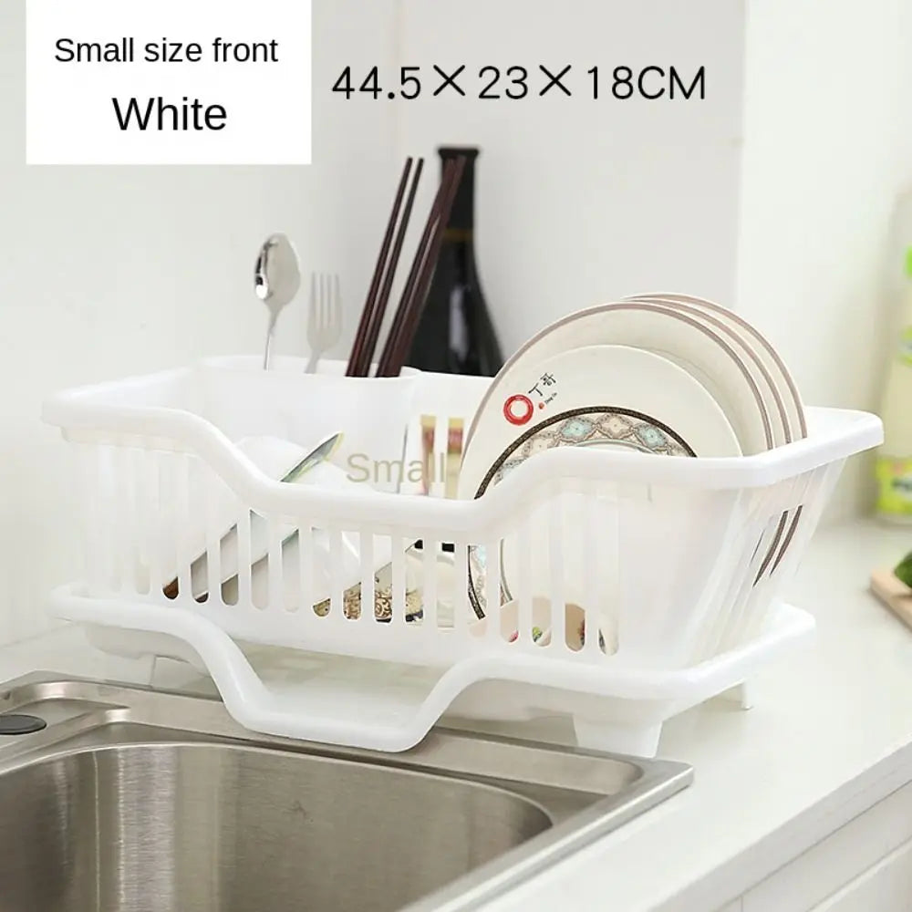 Kitchen Utensils Dish Drying Rack Drainer Rack with Drain Board Countertop Dinnerware Plates Bowls Chopsticks Spoons Organizer