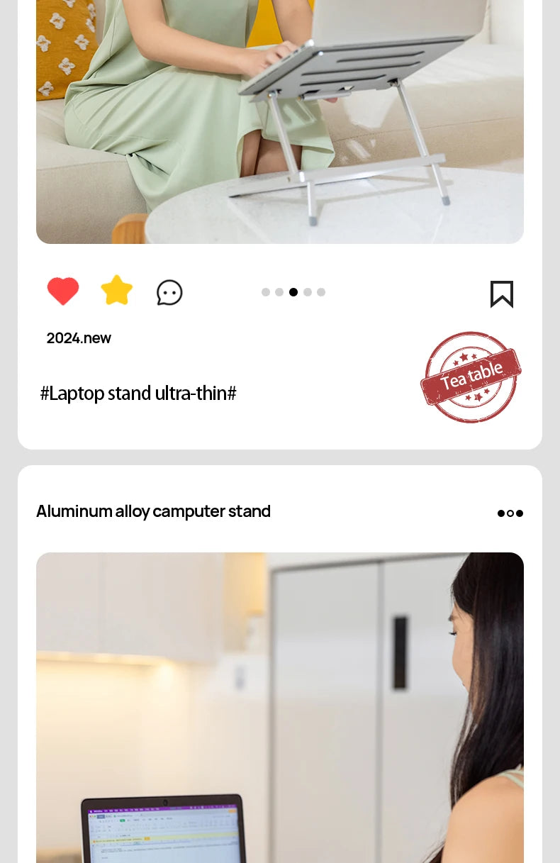 Laptop Stand for Desk, Height Adjustable Laptop Riser Aluminum Portable Laptop Holder, Holds All Notebook up to 17.3 Inches