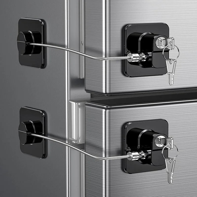 Refrigerator Door Lock, Child Proof Fridge Door Lock for Kitchen Freezer, Cabinets and Drawers, Air Oven Air Fryer, Closets