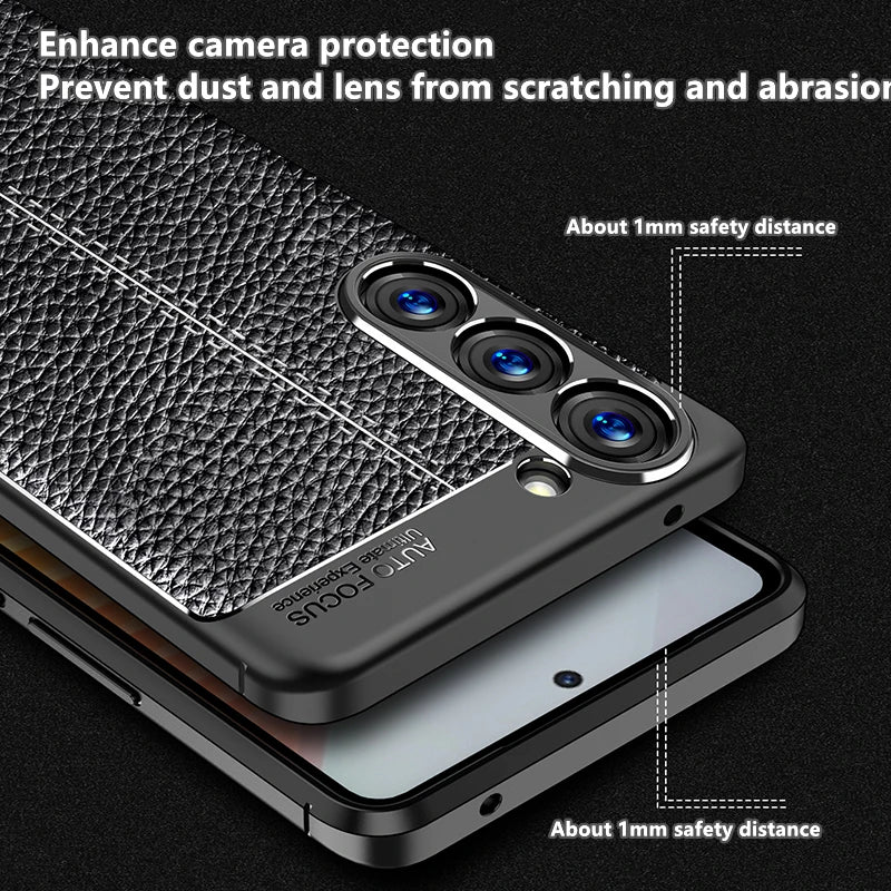 For Cover Samsung Galaxy S24 Case Samsung S24 S 24 Plus Ultra Capas New Shockproof TPU Phone Bumper Leather Fundas Samsung S24