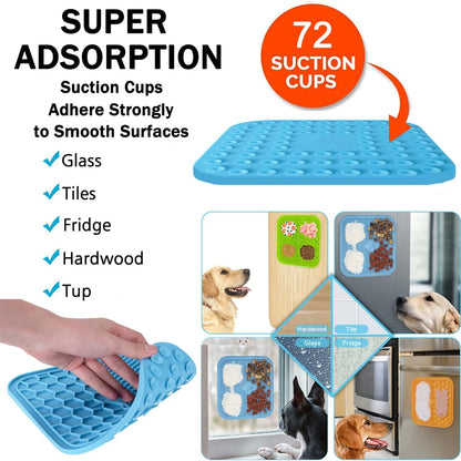 Silicone Pet Licking Pad for Dog & Cat | Anti-Choking Slow Feeder with Suction Cup | Yogurt Meal Mat & Slow Food Bowl Plate