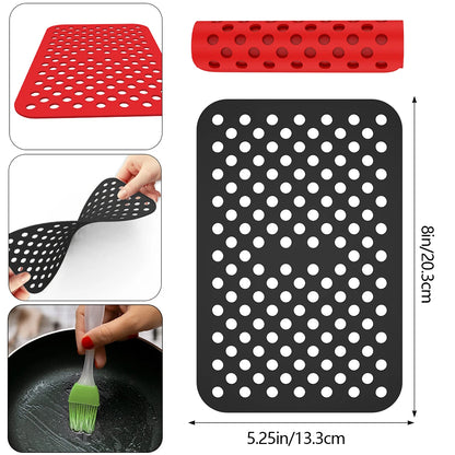 Air Fryer Silicone Mat Reusable Air Fryer Liners Non-Stick Silicone Mats Kitchen Accessories Baking Mat Pastry Tools Bakeware