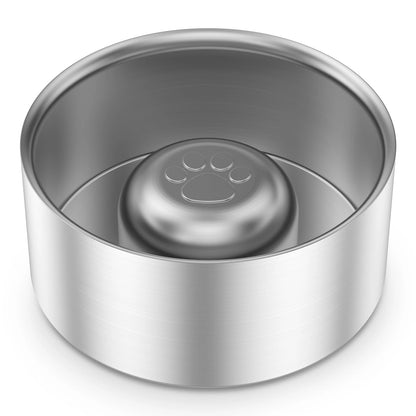 Stainless Steel Dog Slow Eating Bowl 60oz High-Capacity Practical Nonslip Pet Slow Food Bowl Easy To Clean for Home Pet