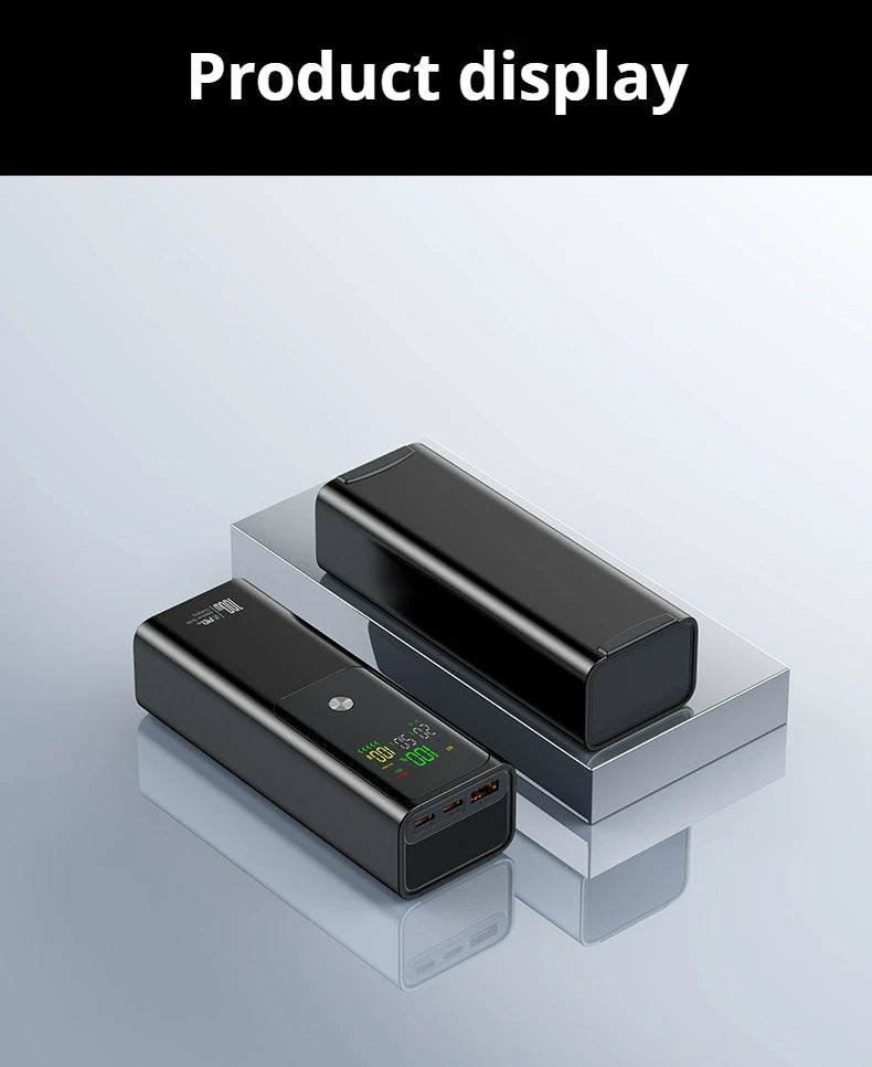 New PD100W Power Bank 30000mAh Large Capacity Two-way Fast Charging Portable Powerbank Laptop External Spare Battery for Macbook