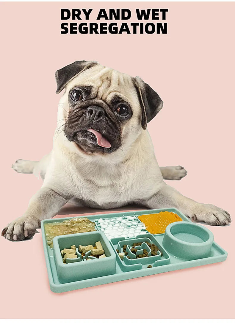 Multifunction Pet Slow Feeder Bowls Dog Licking Mat With Suction Cups For Anxiety Relief Dog Cat Water Drinking Eating Food